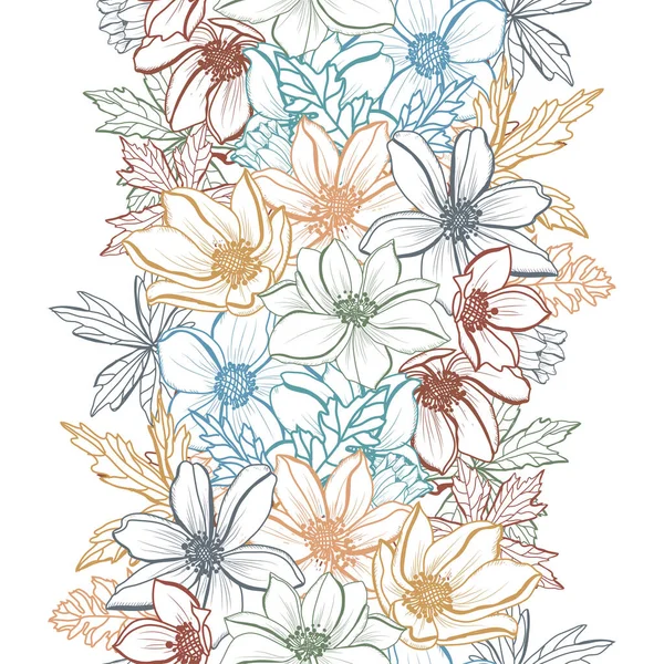 Elegant Sömlöst Mönster Med Anemon Blommor Designelement Blommönster För Inbjudningar — Stock vektor