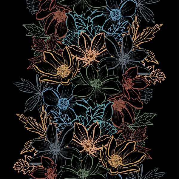 Elegant Sömlöst Mönster Med Anemon Blommor Designelement Blommönster För Inbjudningar — Stock vektor