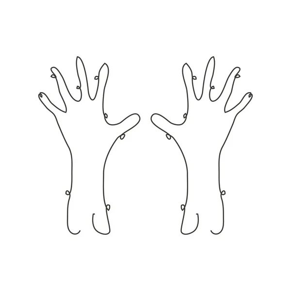 Decoratieve Hand Getrokken Menselijke Handen Design Element Kan Gebruikt Worden — Stockvector