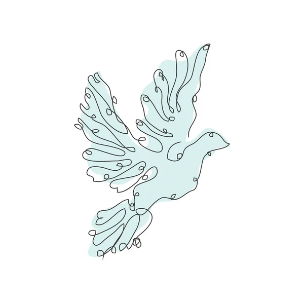 装飾的な手の鳩 デザイン要素を描いた カード 招待状 バナー ポスター 印刷デザインに使用できます 連続ラインアートスタイル 鳥のテーマ — ストックベクタ