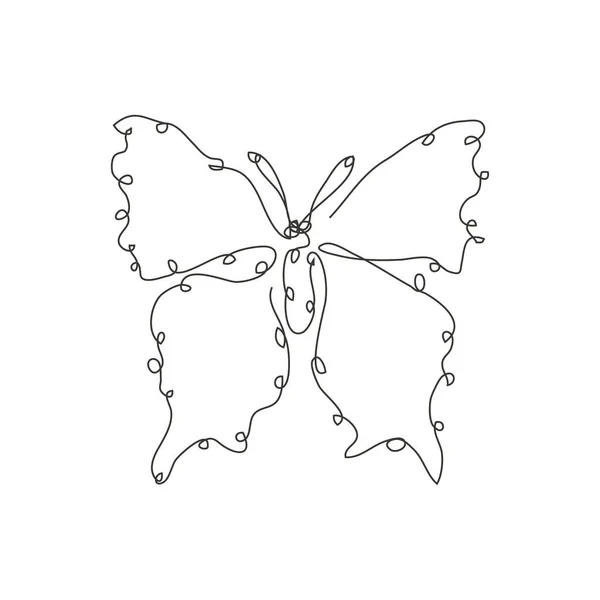 装饰手绘蝴蝶 设计元素 可用于卡片 邀请函 平面设计 连续线条艺术风格 昆虫主题 — 图库矢量图片