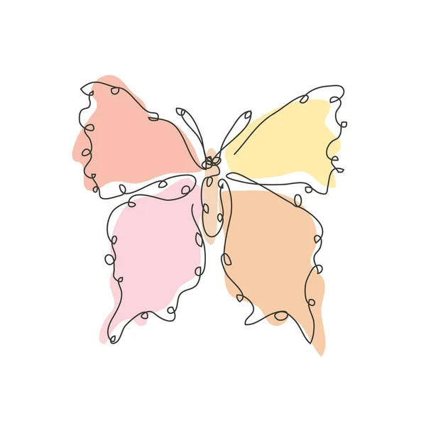 Διακοσμητική Χειροποίητη Πεταλούδα Σχεδιαστικό Στοιχείο Μπορεί Χρησιμοποιηθεί Για Κάρτες Προσκλήσεις — Διανυσματικό Αρχείο