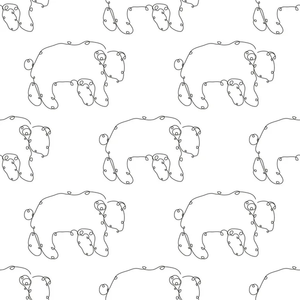 Elegantní Hladký Vzor Medvědy Designové Prvky Zvířecí Vzor Pro Pozvánky — Stockový vektor