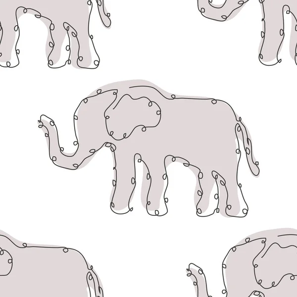 Elegantní Hladký Vzor Slony Designové Prvky Zvířecí Vzor Pro Pozvánky — Stockový vektor