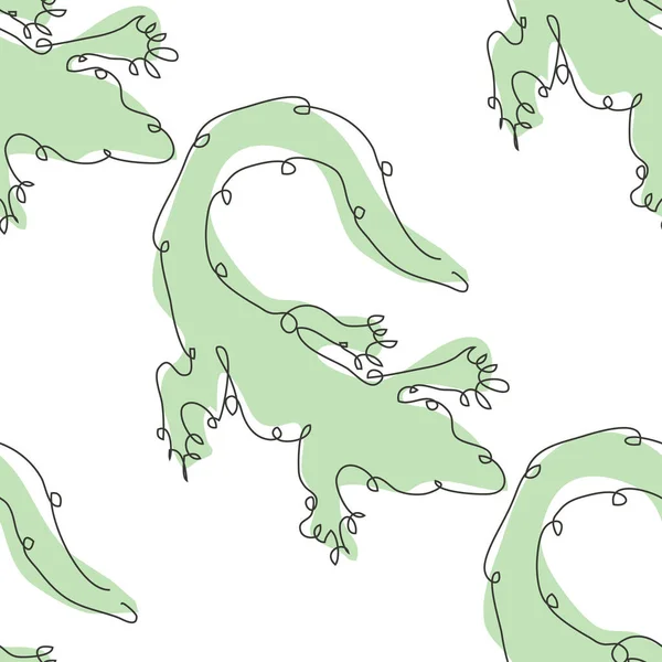 Krokodilleri Tasarım Elementleri Olan Zarif Pürüzsüz Bir Desen Davetiyeler Kartlar — Stok Vektör
