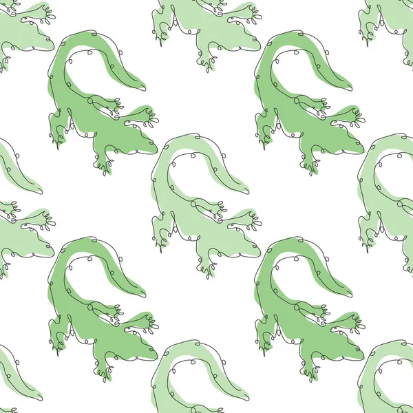 Elegant Seamless Pattern Crocodiles Design Elements Reptilel Pattern Invitations Cards — Stock Vector