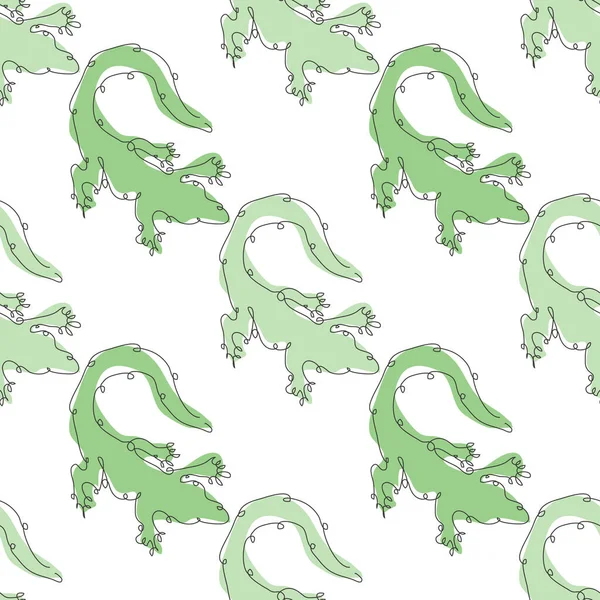 Élégant Motif Sans Couture Avec Des Crocodiles Des Éléments Conception — Image vectorielle