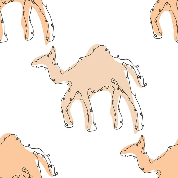 Κομψό Μοτίβο Χωρίς Ραφή Καμήλες Στοιχεία Σχεδιασμού Μπορεί Χρησιμοποιηθεί Για — Διανυσματικό Αρχείο