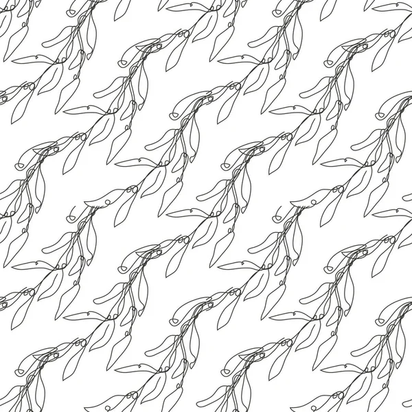 Елегантний Безшовний Візерунок Гілками Дерев Листям Елементами Дизайну Квітковий Візерунок — стоковий вектор