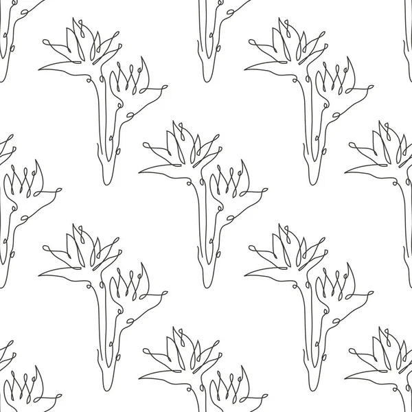 Élégant Motif Sans Couture Avec Fleurs Strelitzia Éléments Design Motif — Image vectorielle