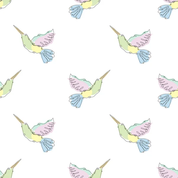 Elegant Naadloos Patroon Met Colibri Vogels Design Elementen Kan Gebruikt — Stockvector