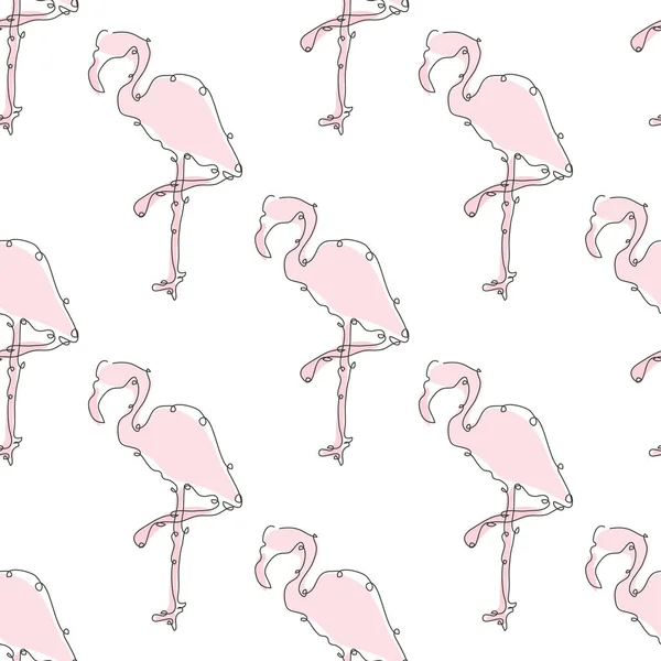 Elegant Naadloos Patroon Met Flamingo Vogels Design Elementen Kan Gebruikt — Stockvector