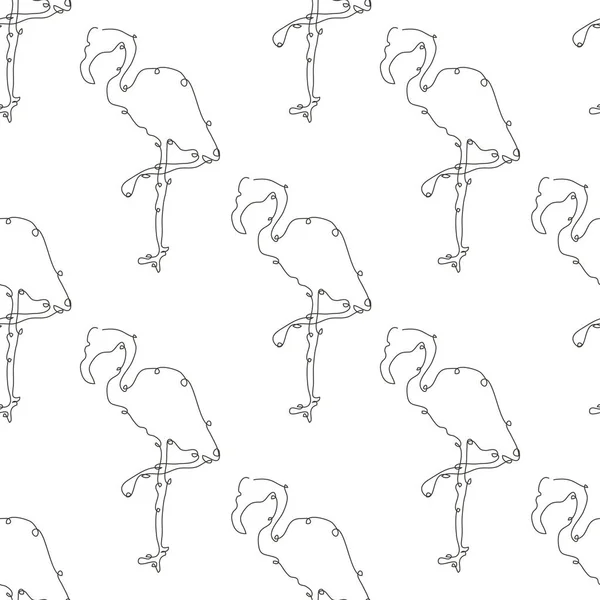 Κομψό Μοτίβο Χωρίς Ραφή Φλαμίνγκο Πουλιά Στοιχεία Σχεδιασμού Μπορεί Χρησιμοποιηθεί — Διανυσματικό Αρχείο