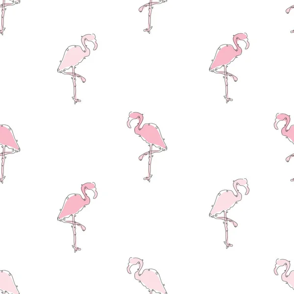 Elegáns Zökkenőmentes Minta Flamingó Madarakkal Design Elemekkel Használható Meghívókhoz Kártyákhoz — Stock Vector