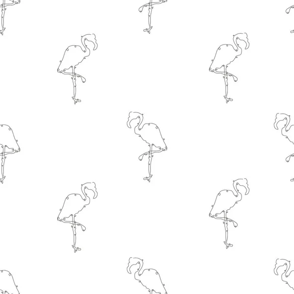 Elegante Patrón Sin Costura Con Aves Flamencas Elementos Diseño Puede — Vector de stock