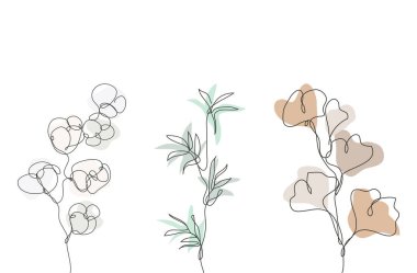 Süslü el yapımı gingko, pamuk, bambu, tasarım elementleri. Kartlar, davetiyeler, afişler, posterler, baskı tasarımı için kullanılabilir. Aralıksız çizgi sanatı