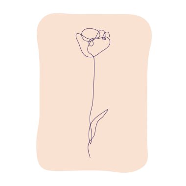 Dekoratif el çizimi lale çiçeği, tasarım elementi. Kartlar, davetiyeler, afişler, posterler, baskı tasarımı için kullanılabilir. Aralıksız çizgi sanatı