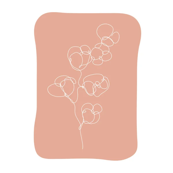 装饰手绘棉厂 设计元素 可用于卡片 邀请函 平面设计 连续线条艺术风格 — 图库矢量图片