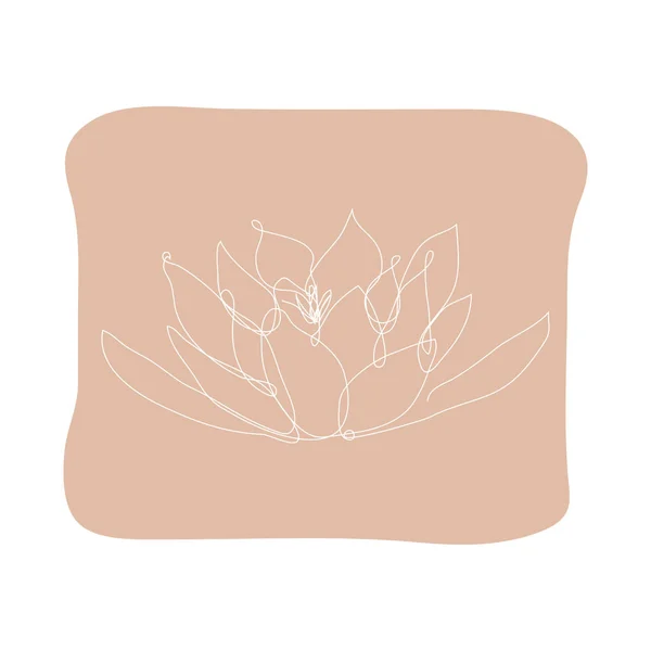 装飾的な手描きの花 デザイン要素 カード 招待状 バナー ポスター 印刷デザインに使用できます 連続線画形式 — ストックベクタ