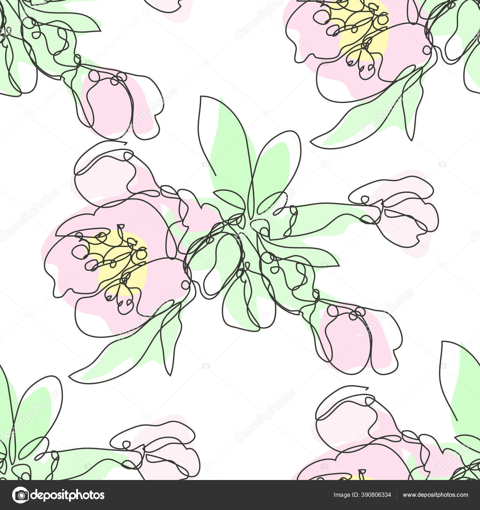 Elegan Pola Mulus Dengan Bunga Sakura Mekar Ceri Desain Elemen