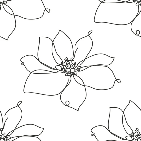 Elegant Seamless Pattern Anemone Flowers Design Elements Floral Pattern Invitations — Stock Vector