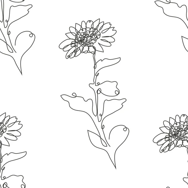 Элегантный Бесшовный Узор Цветками Хризантемы Элементами Дизайна Цветочный Узор Приглашений — стоковый вектор