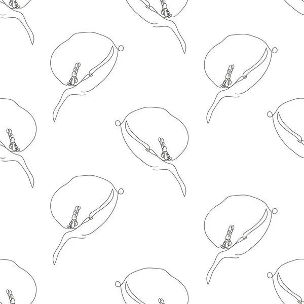 Élégant Motif Sans Couture Avec Des Fleurs Calla Des Éléments — Image vectorielle