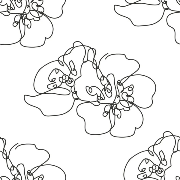 Elegante Naadloze Patroon Met Kersenbloesem Sakura Bloemen Design Elementen Bloemen — Stockvector