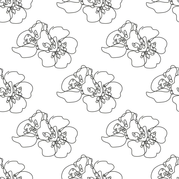 Élégant Motif Sans Couture Avec Des Fleurs Sakura Fleur Cerisier — Image vectorielle