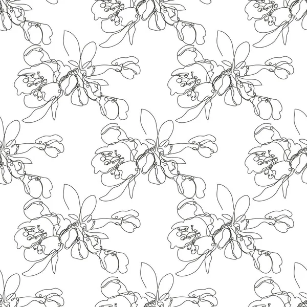 Elegante Naadloze Patroon Met Kersenbloesem Sakura Bloemen Design Elementen Bloemen — Stockvector