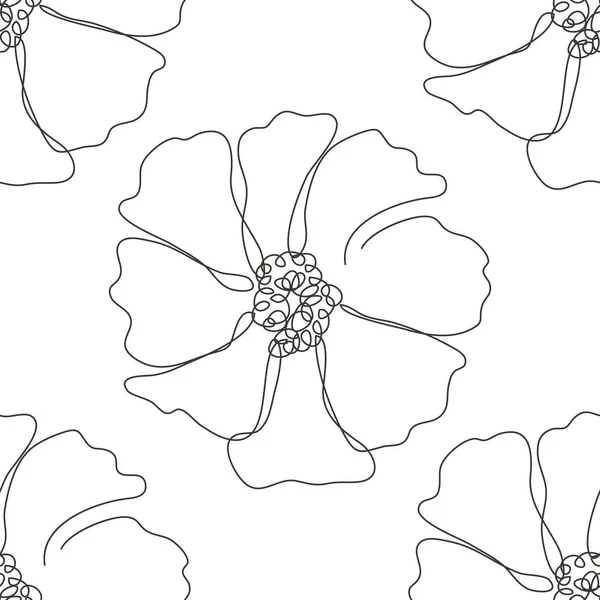Élégant Motif Sans Couture Avec Des Fleurs Cosmos Des Éléments — Image vectorielle