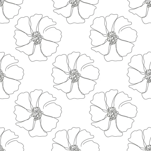 Elegante Patrón Sin Costuras Con Flores Cosmos Elementos Diseño Patrón — Vector de stock