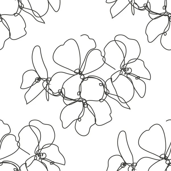 Κομψό Σχέδιο Χωρίς Ραφή Λουλούδια Γεράνι Στοιχεία Σχεδιασμού Floral Μοτίβο — Διανυσματικό Αρχείο