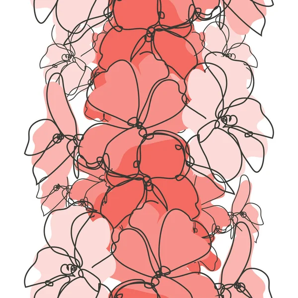 ゼラニウムの花 デザイン要素とエレガントなシームレスなパターン 招待状 カード ギフトラップ ファブリック 壁紙のための花のパターン 連続線画形式 — ストックベクタ