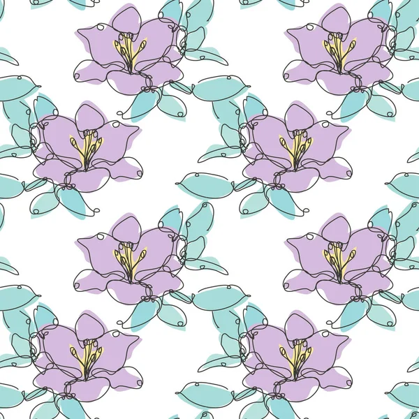 Élégant Motif Sans Couture Avec Des Fleurs Lys Des Éléments — Image vectorielle