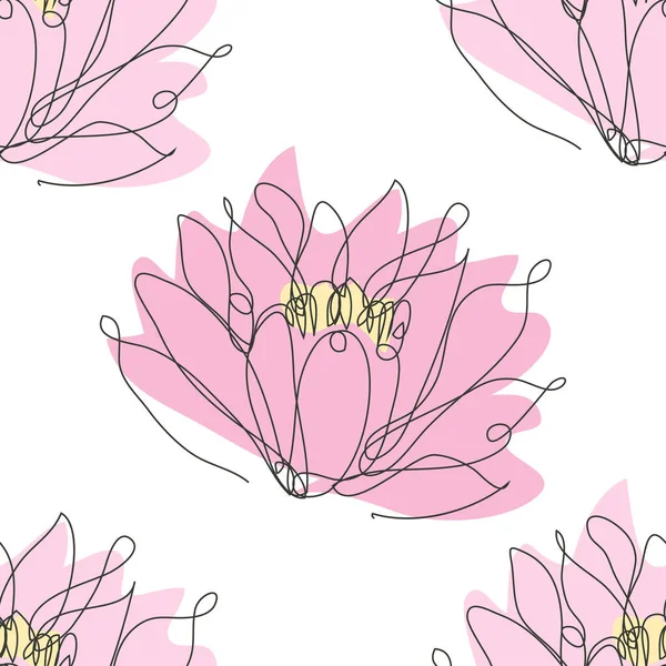 Elegant Seamless Pattern Lotus Flowers Design Elements Floral Pattern Invitations — Stock Vector