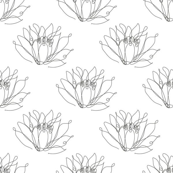 Elegant Naadloos Patroon Met Lotusbloemen Design Elementen Bloemen Patroon Voor — Stockvector