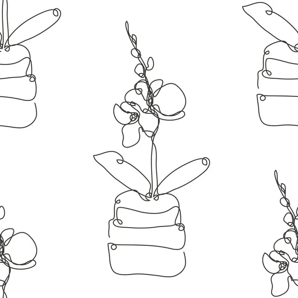 Елегантний Безшовний Візерунок Орхідейними Квітами Елементами Дизайну Квітковий Візерунок Запрошень — стоковий вектор