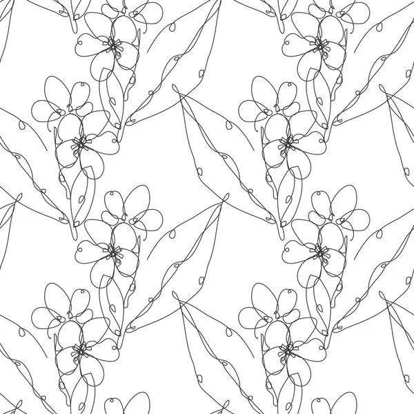 Élégant Motif Sans Couture Avec Des Fleurs Plumeria Des Éléments — Image vectorielle