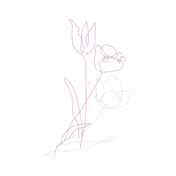 Decorativa Mão Desenhada Tulipa Flores Elemento Design Pode Ser Usado — Vetor de Stock