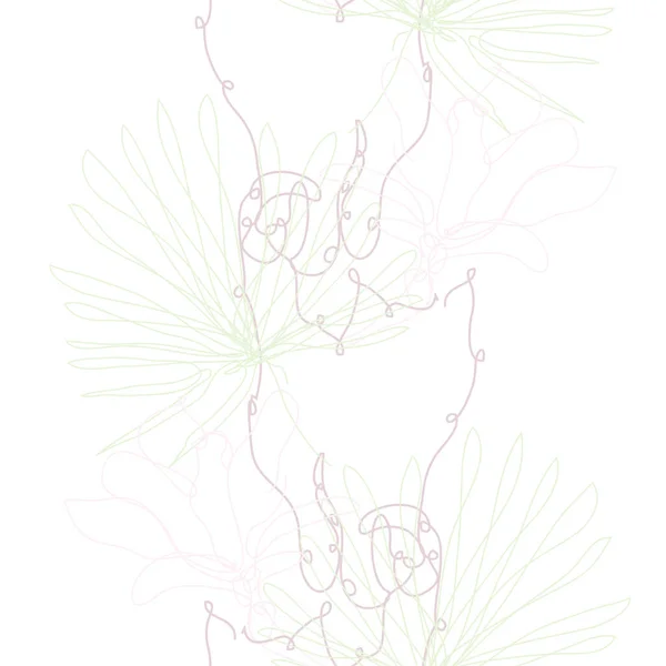 Елегантний Безшовний Візерунок Кішками Квітами Елементи Дизайну Квітковий Візерунок Запрошень — стоковий вектор