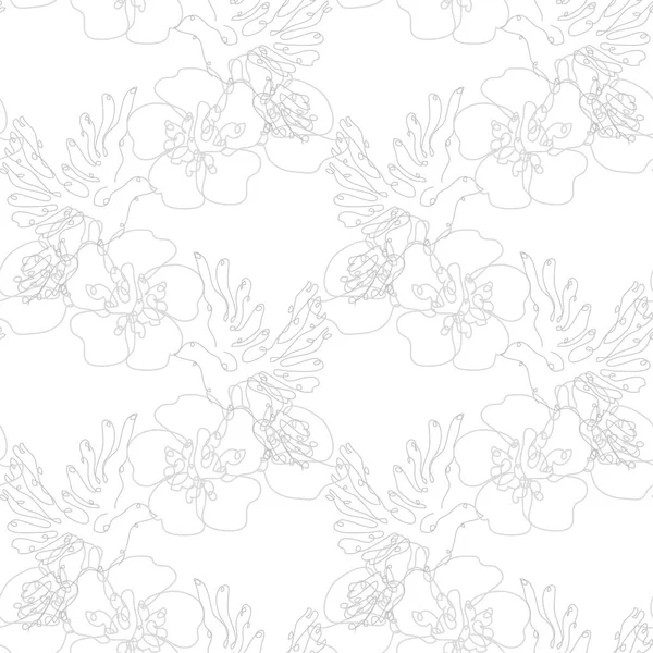 Elegant Naadloos Patroon Met Duiven Sakura Bloemen Design Elementen Bloemen — Stockvector