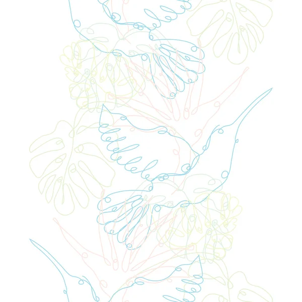 Елегантний Безшовний Візерунок Колібрі Чернерою Строліцією Елементи Дизайну Квітковий Візерунок — стоковий вектор