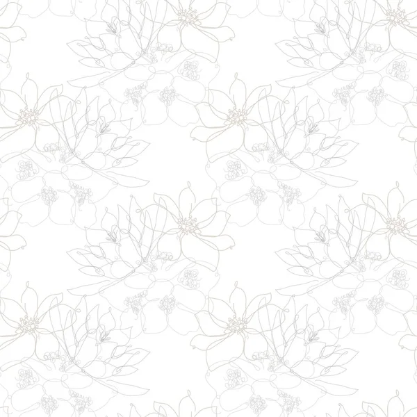 Elegant Naadloos Patroon Met Bloemen Design Elementen Bloemen Patroon Voor — Stockvector