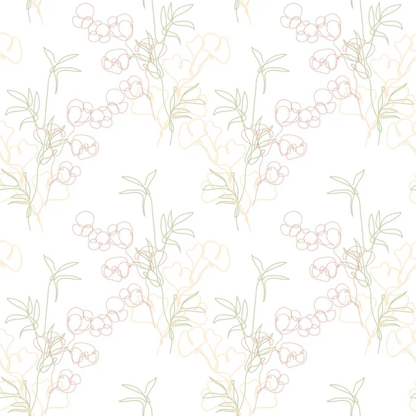 Elegant Seamless Pattern Bamboo Gingko Cotton Design Elements Floral Pattern — Stock Vector