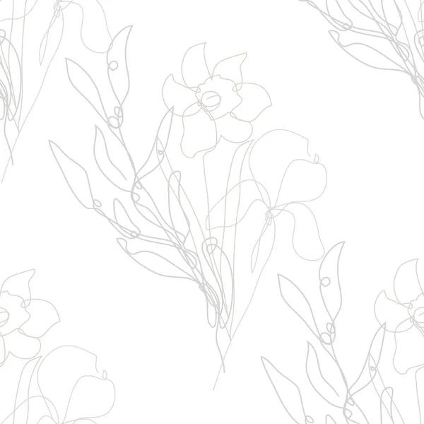 Κομψό Μοτίβο Χωρίς Ραφή Λουλούδια Στοιχεία Σχεδιασμού Floral Μοτίβο Για — Διανυσματικό Αρχείο