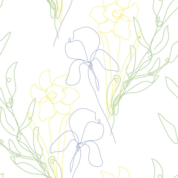 Elegantní Bezešvý Vzor Květinami Designové Prvky Květinový Vzor Pro Pozvánky — Stockový vektor