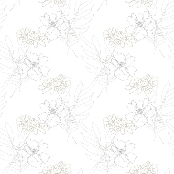 Κομψό Μοτίβο Χωρίς Ραφή Λουλούδια Στοιχεία Σχεδιασμού Floral Μοτίβο Για — Διανυσματικό Αρχείο