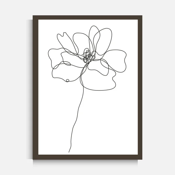 Dekorative Durchgehende Linie Zeichnung Mohn Blume Design Element Kann Für — Stockvektor