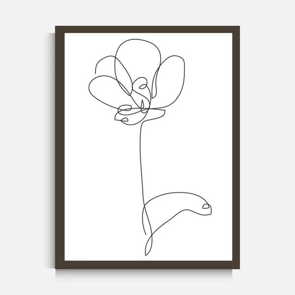 Línea Continua Decorativa Dibujo Tulipán Flor Elemento Diseño Puede Utilizar — Archivo Imágenes Vectoriales